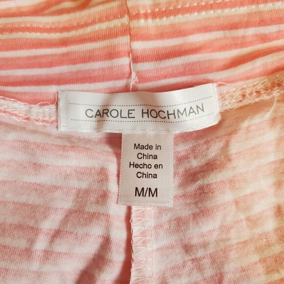 Carole Hochman Pink & White Striped Pajama Shorts Size Medium - Picture 4 of 5